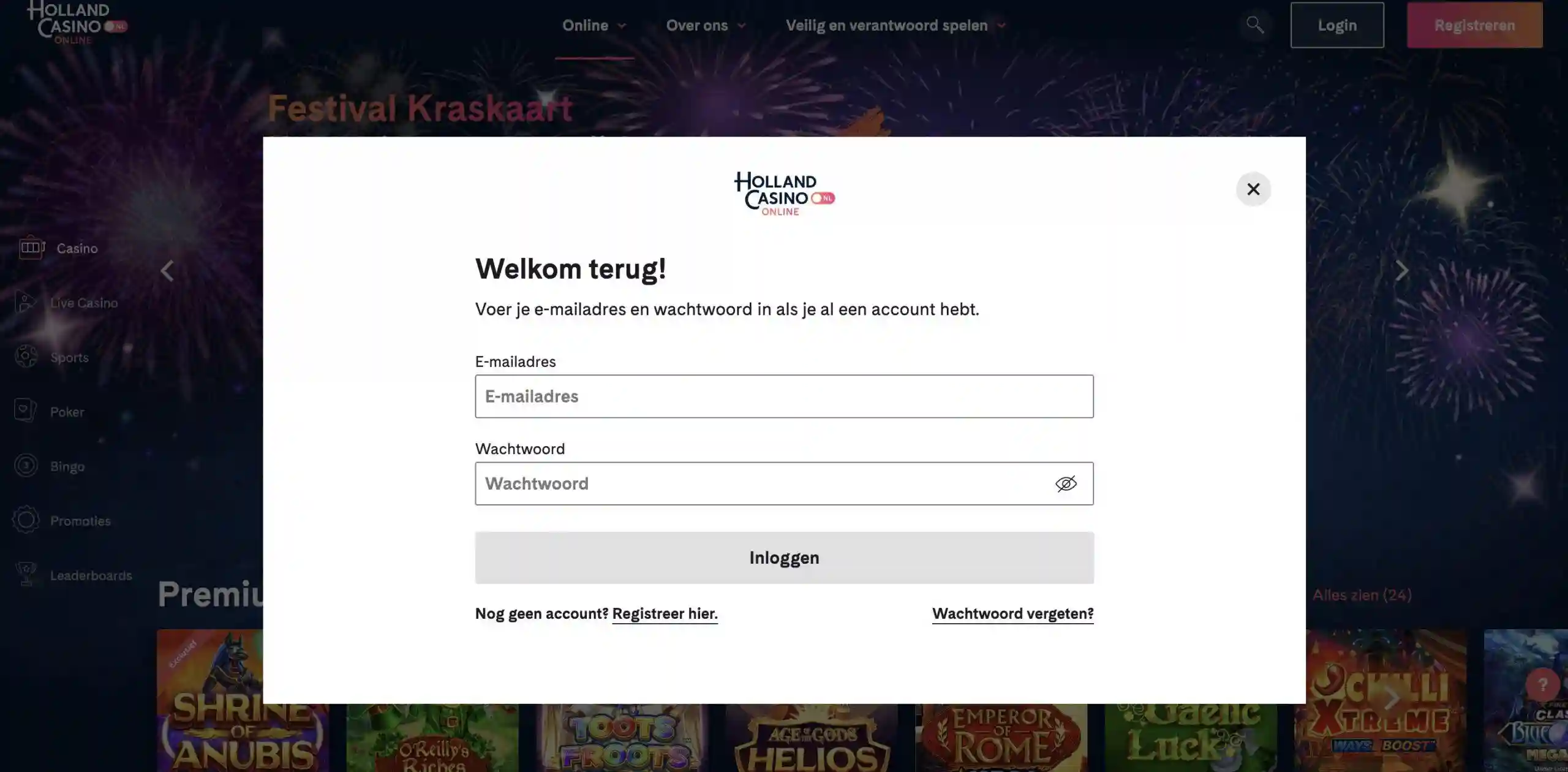 holland casino online inloggen